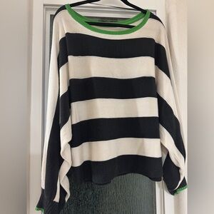 Anthologie Maeve Black and White Striped Sweater